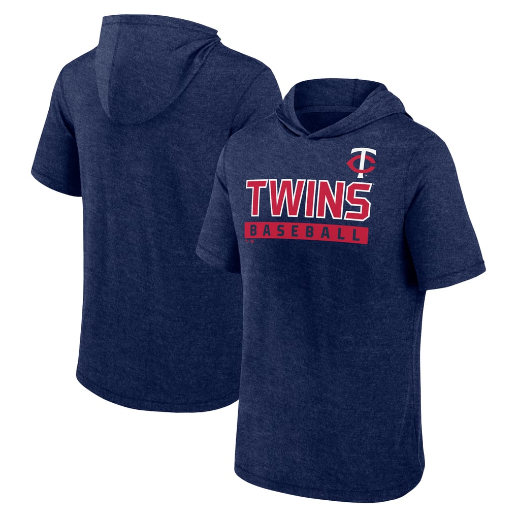 Minnesota Twins Fanatics Push Short Sleeve Pullover Hoodie - Heather Navy