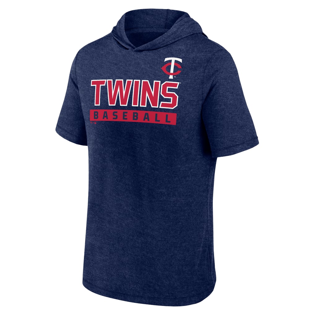 Minnesota Twins Fanatics Push Short Sleeve Pullover Hoodie - Heather Navy