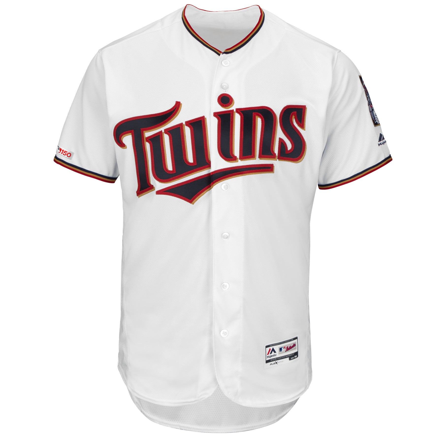 Majestic MLB TWINS 刺繍ロゴ　USA製 ユニホーム Minnesota Twins Majestic Home White Flex Base Authentic Collection