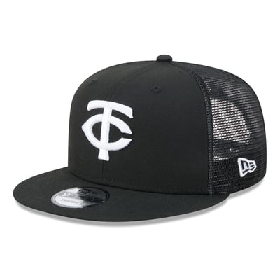 Minnesota Twins New Era 9FIFTY Adjustable Trucker Hat - Black