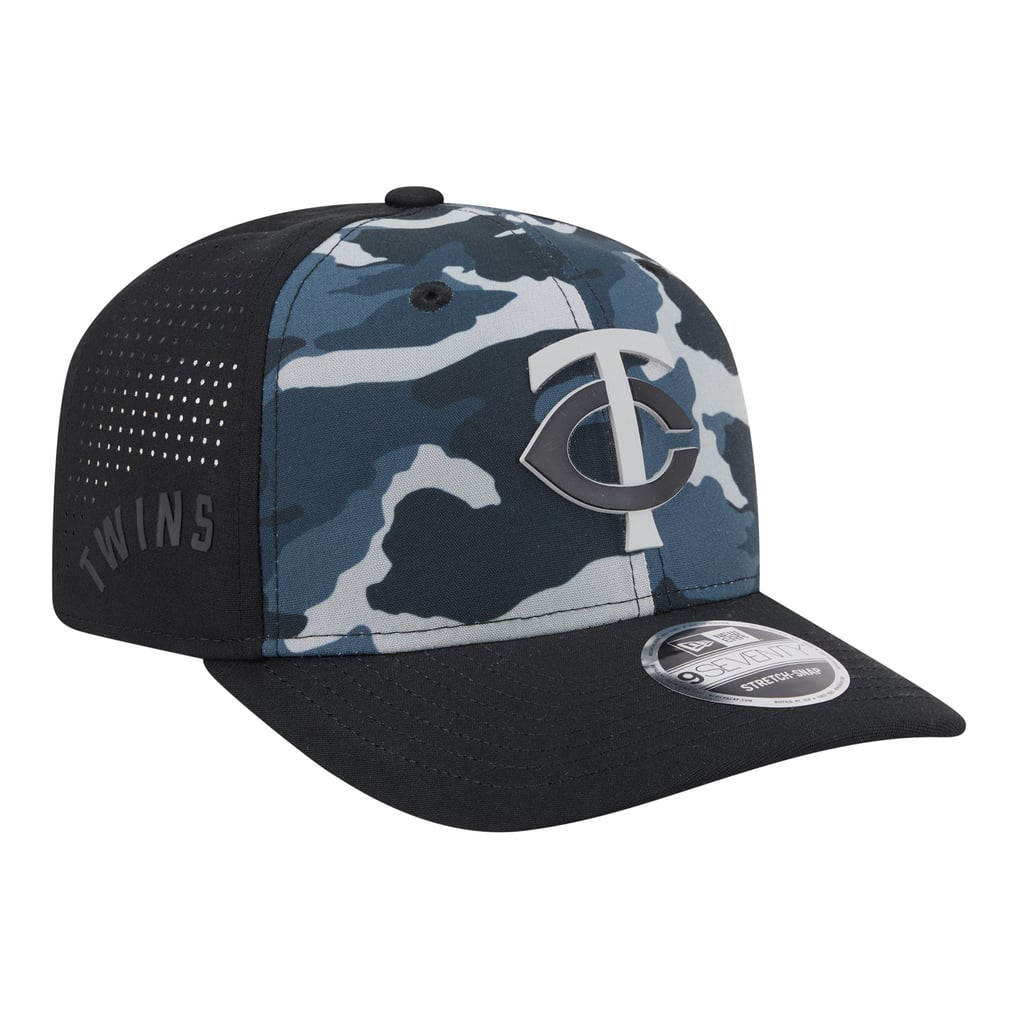New Era Minnesota Twins Black Tonal Camo 9SEVENTY Stretch-Snap Hat