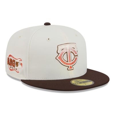 Minnesota Twins New Era Pumpkin Spice 59FIFTY Fitted Hat - Natural/Brown