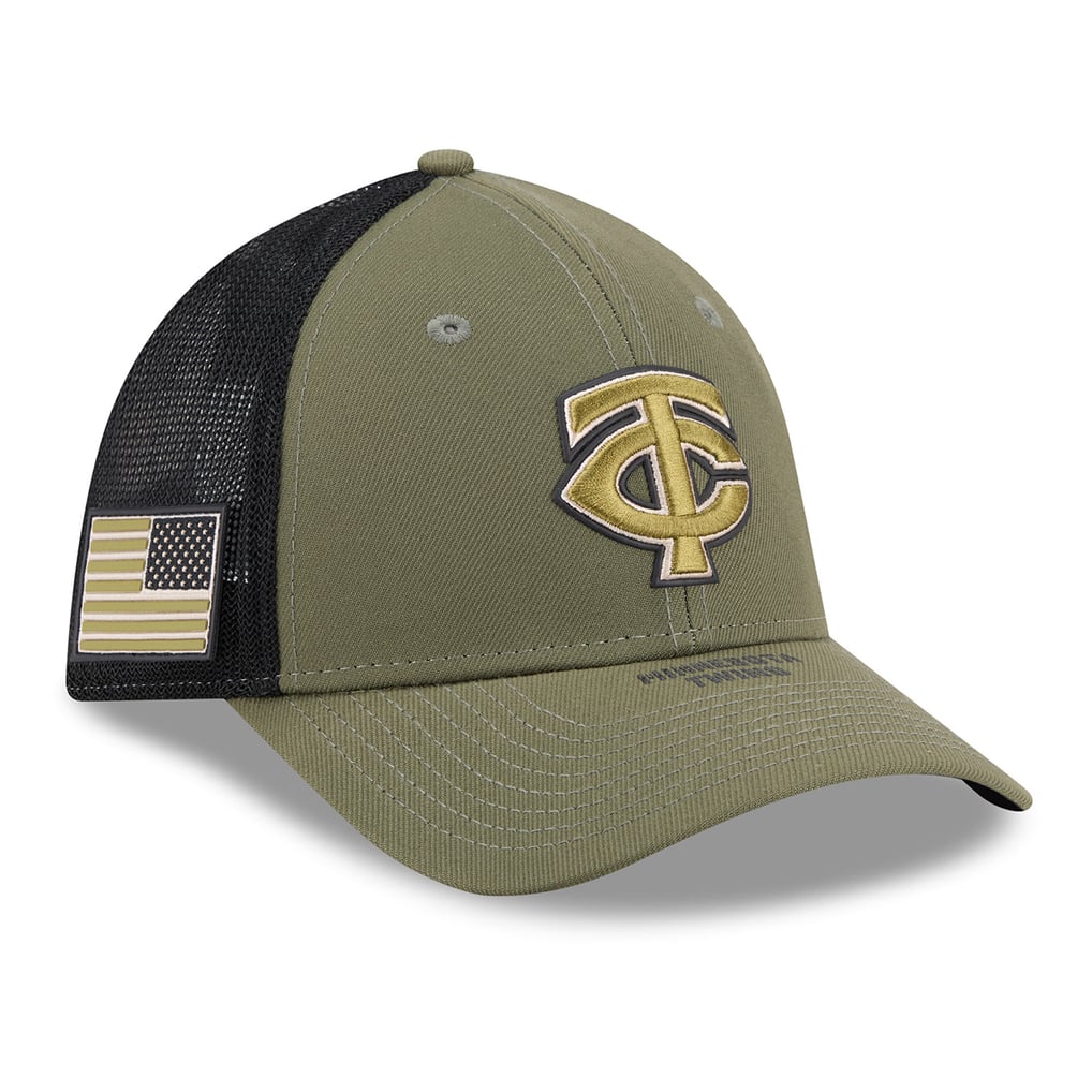  Minnesota Twins New Era 2026 Armed Forces Day 39THIRTY M-Crown Flex Hat - Olive