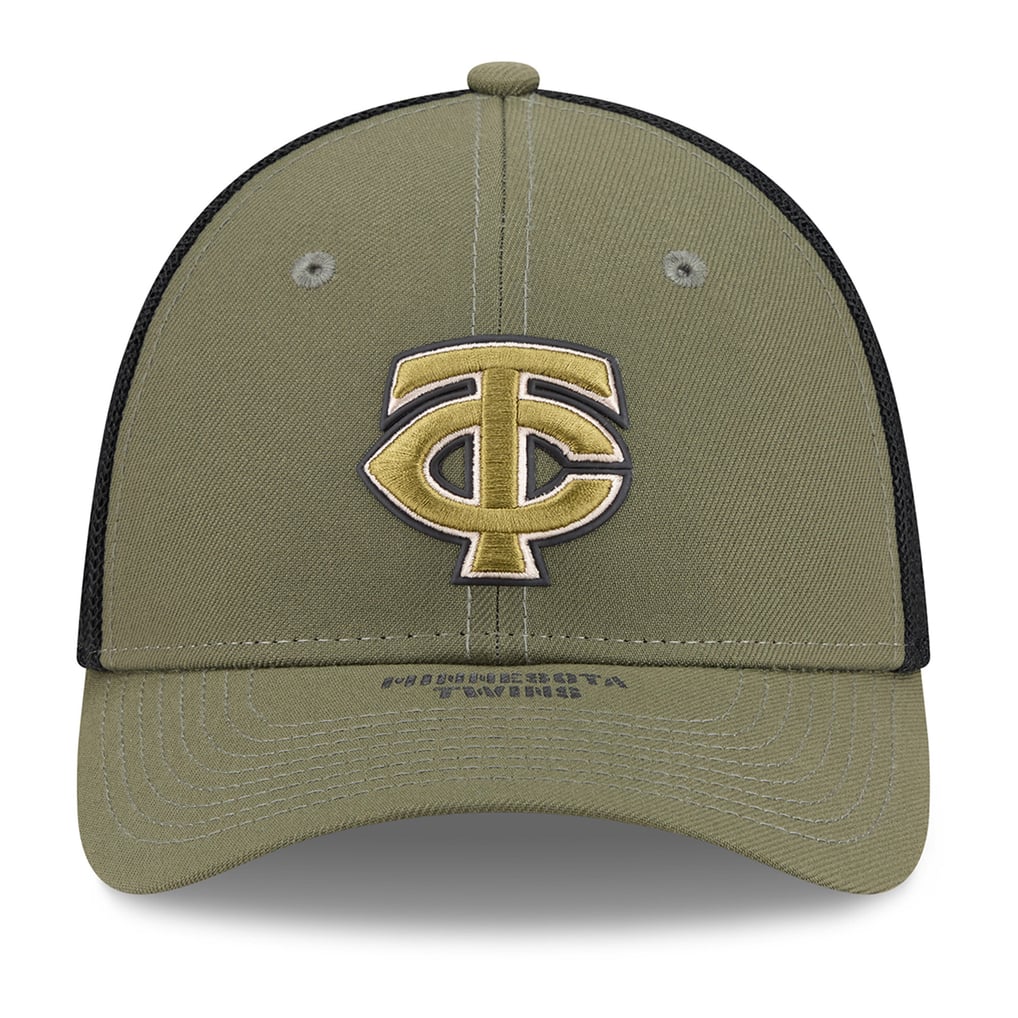  Minnesota Twins New Era 2026 Armed Forces Day 39THIRTY M-Crown Flex Hat - Olive