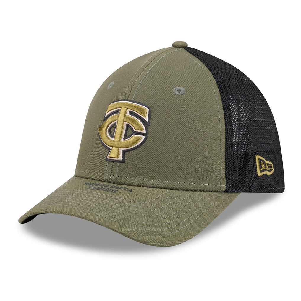  Minnesota Twins New Era 2026 Armed Forces Day 39THIRTY M-Crown Flex Hat - Olive