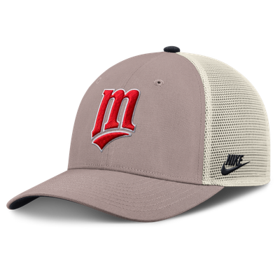 Minnesota Twins Nike Cooperstown Rise Adjustable Trucker Hat - Khaki