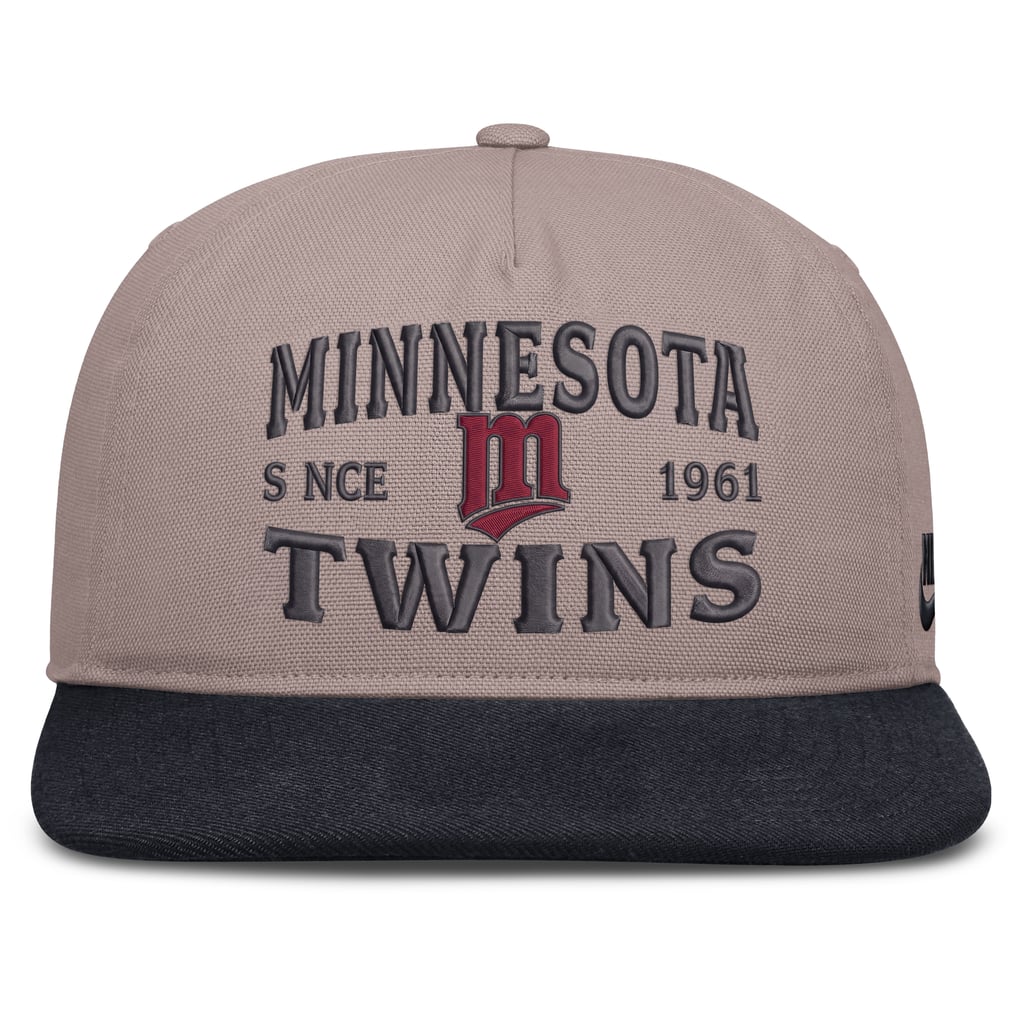 Minnesota Twins Nike Cooperstown Pro 5-Panel Adjustable Hat - Light Brown/Navy