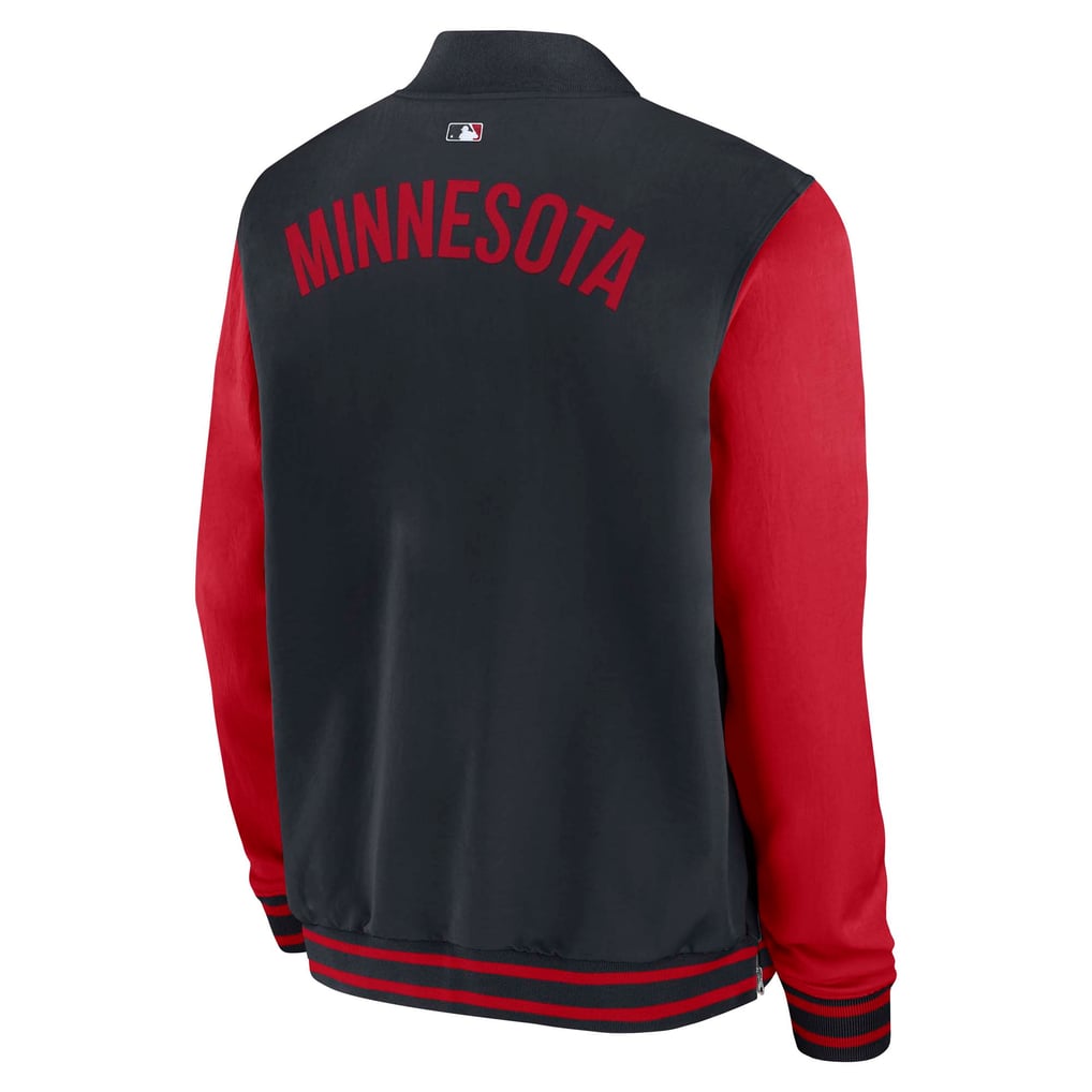 Minnesota Twins Nike Authentic Collection Dugout Relaxed Full-Zip Bomber Jacket - Navy/Red