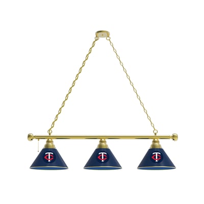 Minnesota Twins 3-Shade Billiard Light with Brass Fixture