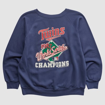 Minnesota Twins Champion 1987 Pullover Sweatshirt - Navy - S by Fanatics Real Vintage