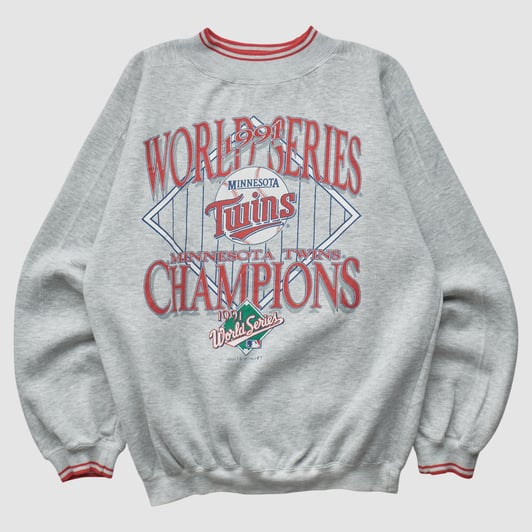 Minnesota Twins Garment Graphic 1991 Pullover Sweatshirt - Heather Gray - S by Fanatics Real Vintage