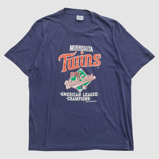 Minnesota Twins Logo 7 1987 T-shirt - Navy - M by Fanatics Real Vintage