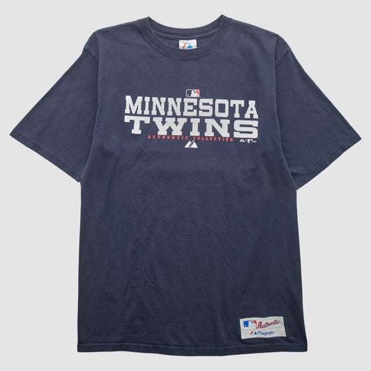 Minnesota Twins Majestic 2000s T-shirt - Navy - S by Fanatics Real Vintage