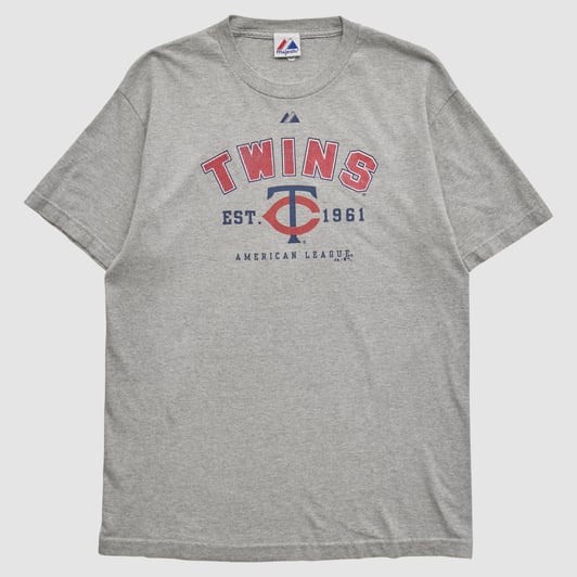 Minnesota Twins Majestic 2010s T-shirt - Heather Gray - M by Fanatics Real Vintage