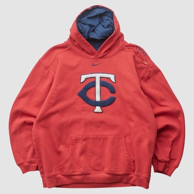 Minnesota Twins Nike 2000s Hooded Pullover Sweatshirt - Red - Yth L by Fanatics Real Vintage