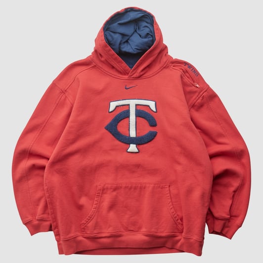 Minnesota Twins Nike 2000s Hooded Pullover Sweatshirt - Red - Yth L by Fanatics Real Vintage