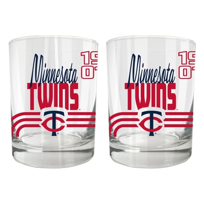 Minnesota Twins Two-Piece 12oz. Heritage Rocks Glass Set
