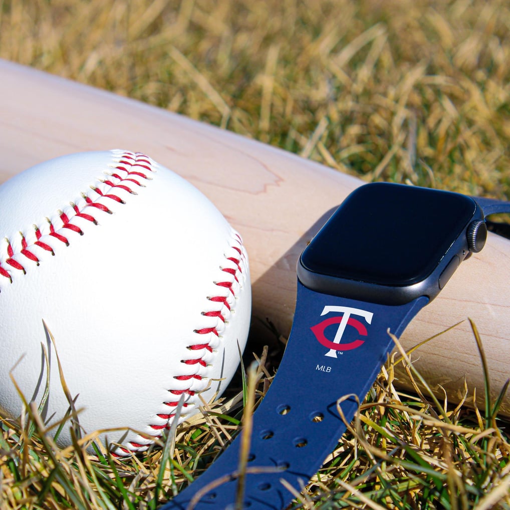 Minnesota Twins Logo Silicone Apple Watch Band - Navy