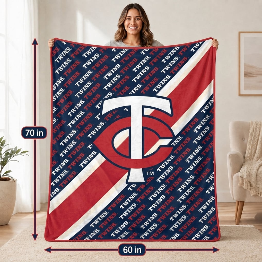 Minnesota Twins Pegasus 60" x 70" Diagonal Lined Wordmark Ultra Soft Blanket