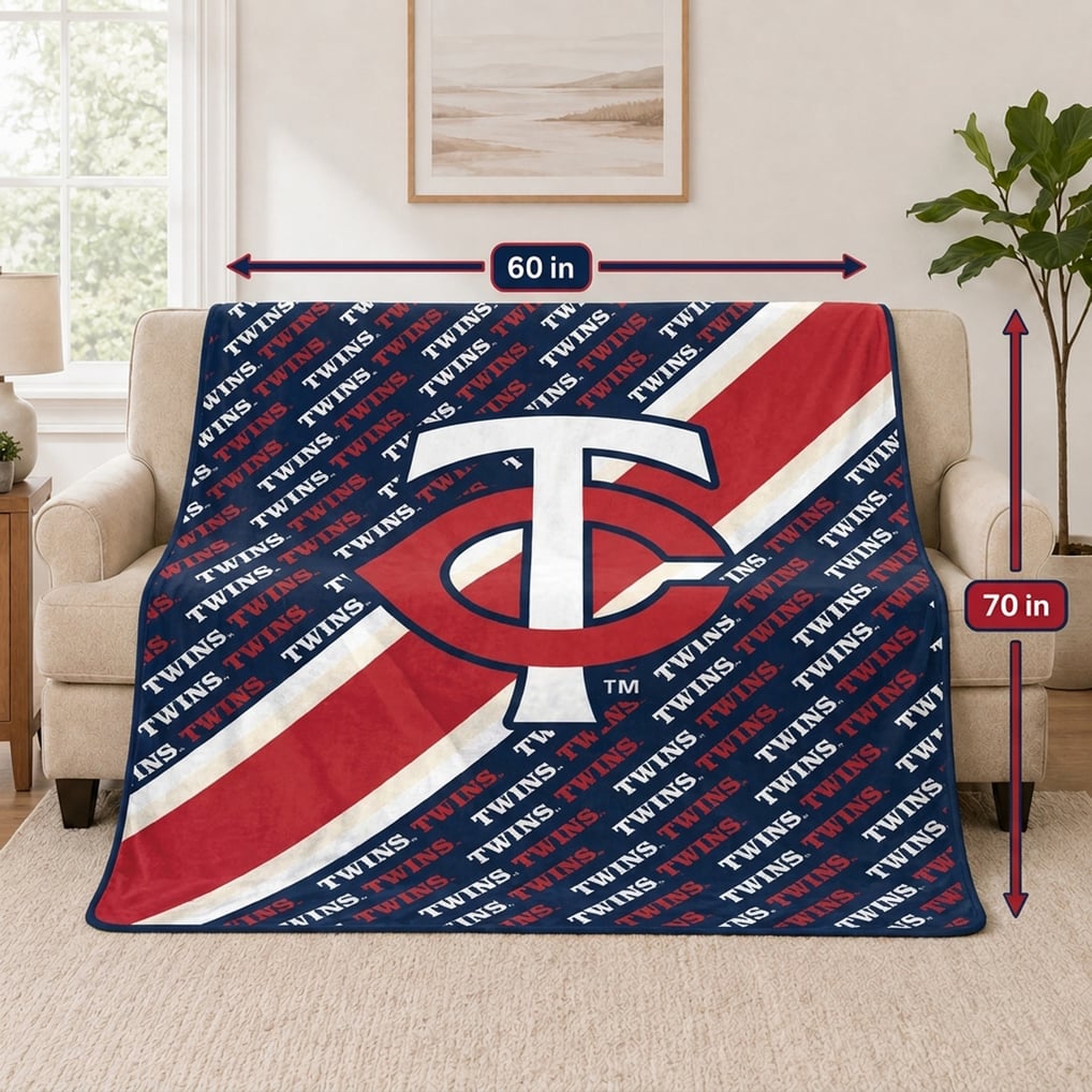 Minnesota Twins Pegasus 60" x 70" Diagonal Lined Wordmark Ultra Soft Blanket