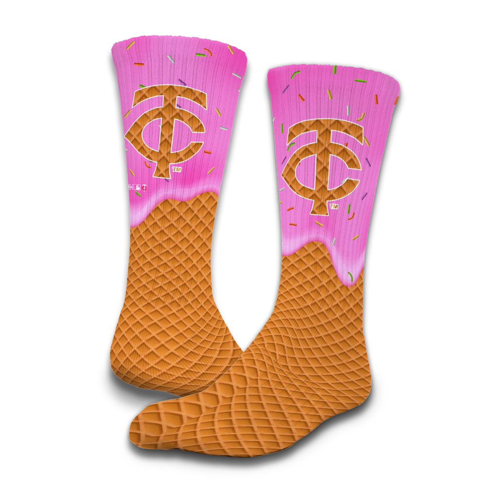 Minnesota Twins ISlide Unisex Ice Cream Drip 2-Pack Lifestyle Crew Socks Set
