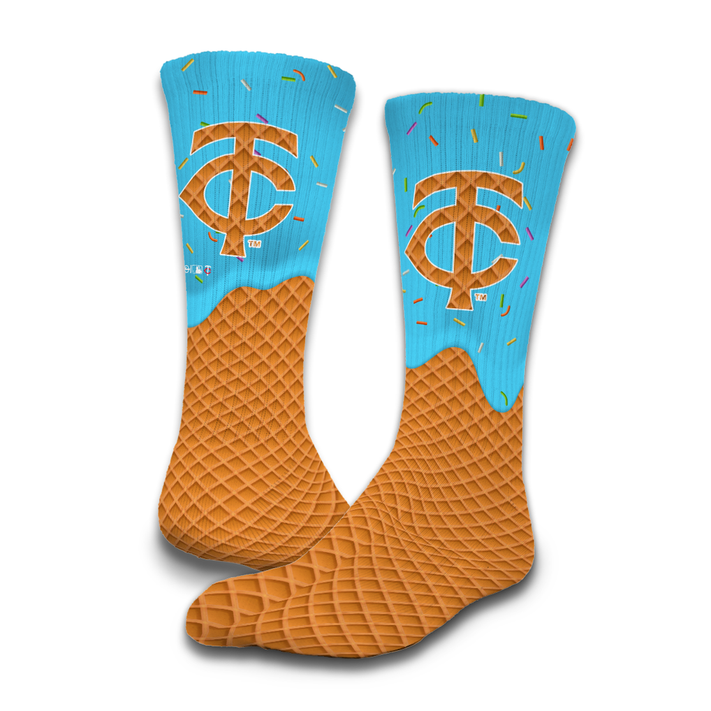 Minnesota Twins ISlide Unisex Ice Cream Drip 2-Pack Lifestyle Crew Socks Set