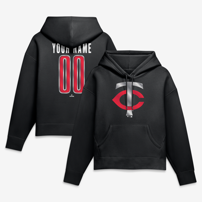 Minnesota Twins Women's Forged Mascot Personalized Name & Number Hoodie - Black