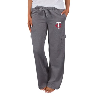 Minnesota Twins Concepts Sport Women's Trackside Wide Leg Cargo Pants - Charcoal