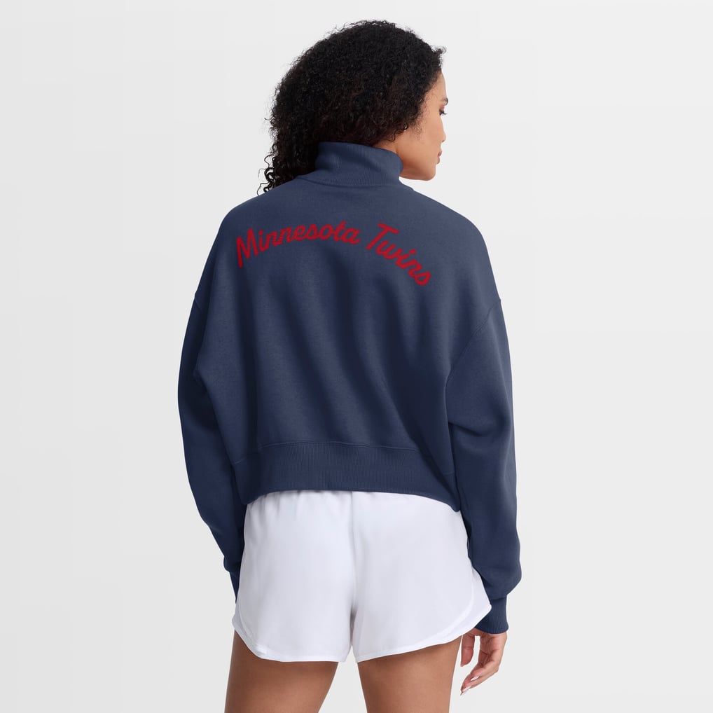 Minnesota Twins Nike Women's Primetime Phoenix Fleece Half-Zip Sweatshirt - Navy