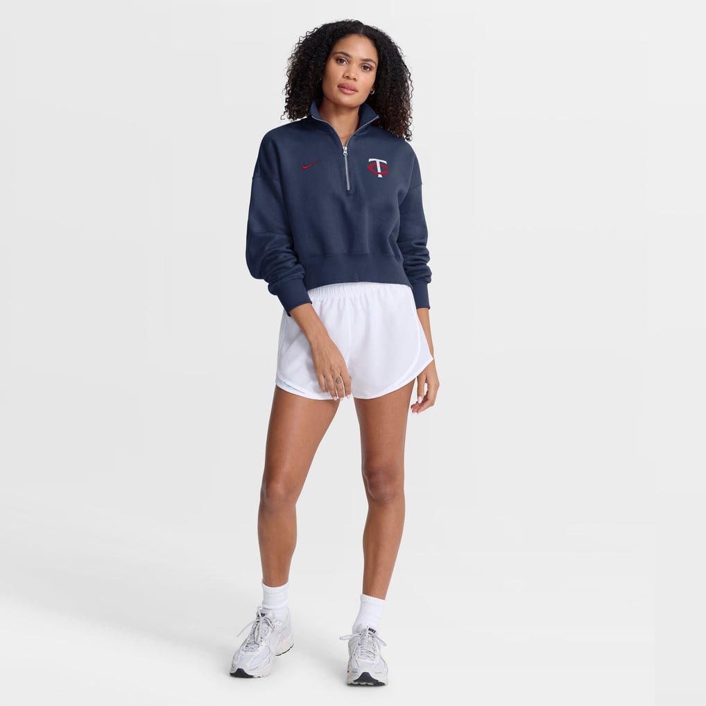 Minnesota Twins Nike Women's Primetime Phoenix Fleece Half-Zip Sweatshirt - Navy