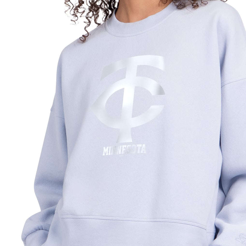 Minnesota Twins Starter Women's Pastels Boxy Fleece Sweatshirt - Light Blue