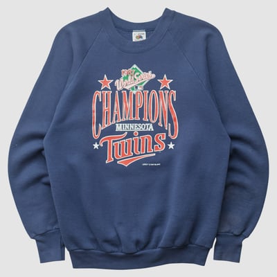 World Series Fruit of the Loom 1987 Pullover Sweatshirt - Navy - XS by Fanatics Real Vintage