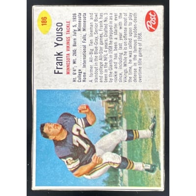 1962 Post Cereal #186 Frank Youso SP