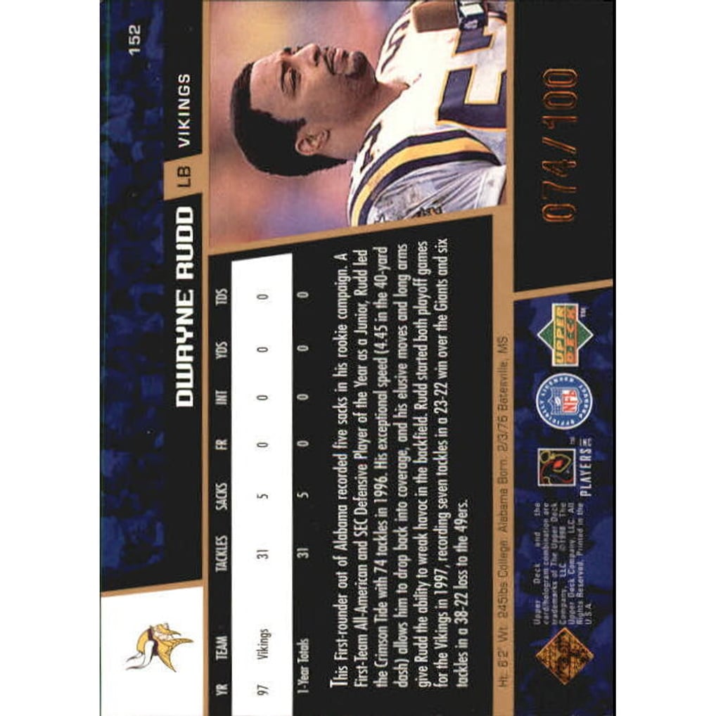 1998 Upper Deck Bronze #152 Dwayne Rudd