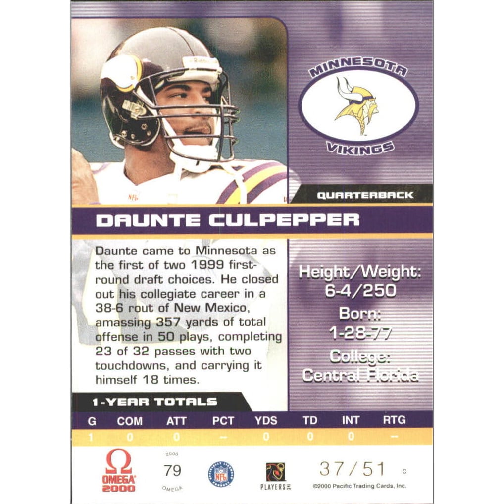 2000 Pacific Omega Copper #79 Daunte Culpepper