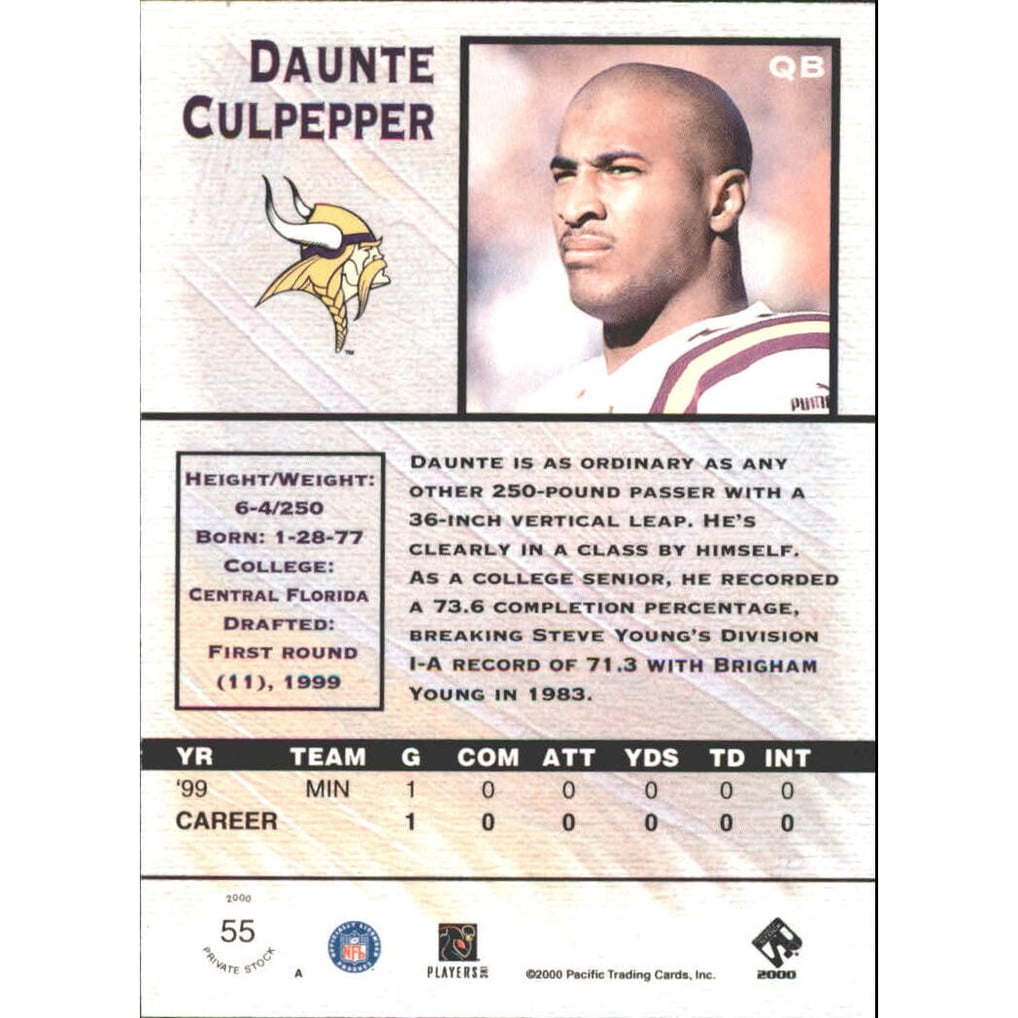 2000 Private Stock Premiere Date #55 Daunte Culpepper