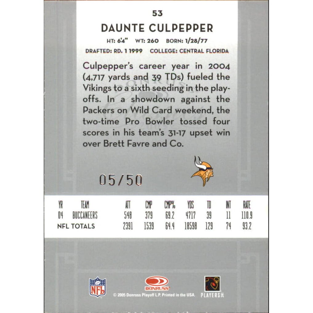 2005 Donruss Classics Timeless Tributes Silver #53 Daunte Culpepper