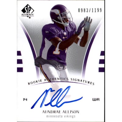 2007 SP Authentic #204 Aundrae Allison AU RC