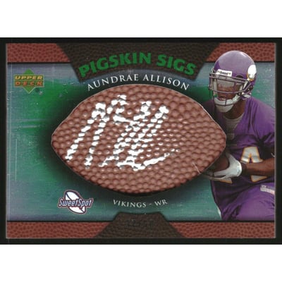 2007 Sweet Spot Pigskin Signatures Green 50 #AA Aundrae Allison