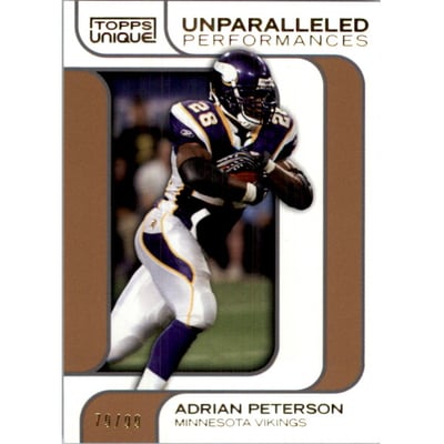 2009 Topps Unique Unparalleled Performances Bronze #UP10 Adrian Peterson