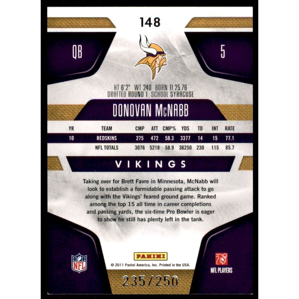 2011 Certified Mirror Red #148 Donovan McNabb