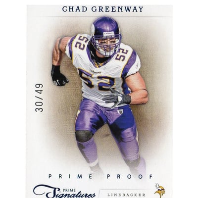 2011 Prime Signatures Prime Proof Blue #26 Chad Greenway