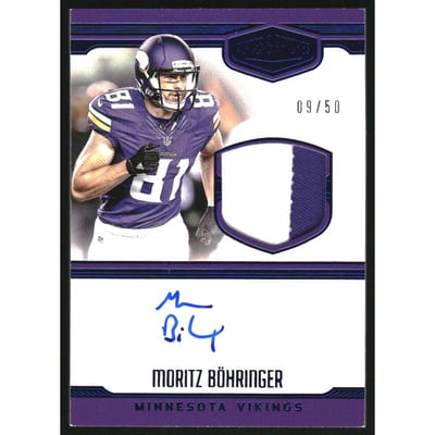 2016 Panini Plates and Patches Rookie Patch Autographs Blue #41 Moritz Bohringer/50