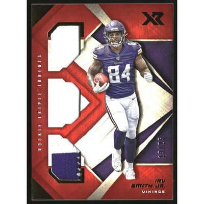 2019 Panini XR Rookie Triple Threats Materials Orange #32 Irv Smith Jr.