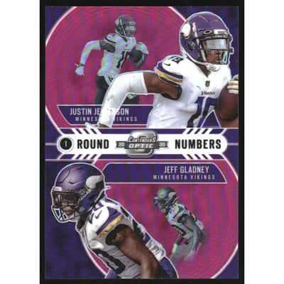 2020 Panini Contenders Optic Round Numbers Pink #7 Jeff Gladney/Justin Jefferson