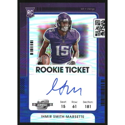 2021 Panini Contenders Optic Blue #140 Ihmir Smith-Marsette AU/75