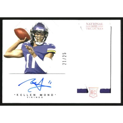 2021 Panini National Treasures Crossover Rookie Patch Autographs Holo Silver #21 Kellen Mond