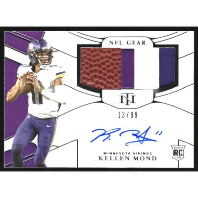 2021 Panini National Treasures Rookie NFL Gear Signature Combos #21 Kellen Mond/99