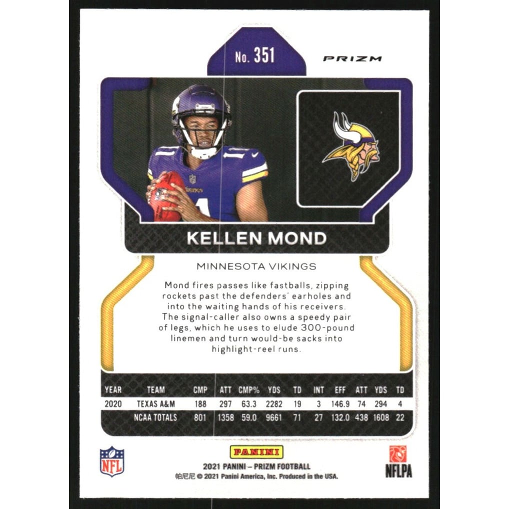 2021 Panini Prizm Prizms Red White and Blue #351 Kellen Mond