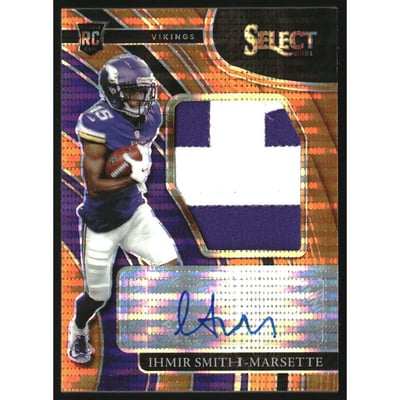2021 Select Jumbo Rookie Signature Swatches Neon Orange Pulsar Prizm #41 Ihmir Smith-Marsette